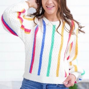 Nwot Pol rainbow stripe sweater small